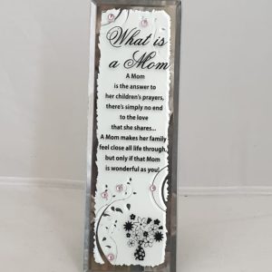 PLAQUE MIRROR WHAT IS A MOM  18X6CM
