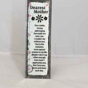 PLAQUE MIRROR  DEAREST MOTHER  18X6CM