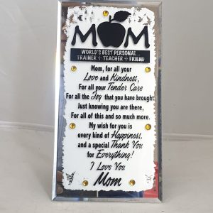 PLAQUE MIRROR MOM T/T/FRIEND 9.5X18CM