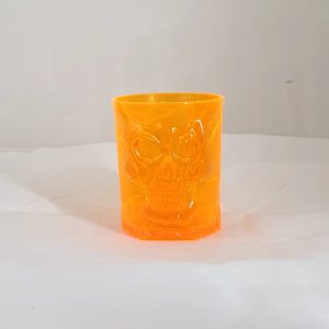 HALLOWEEN BEER GLASS ORANGE 10CM