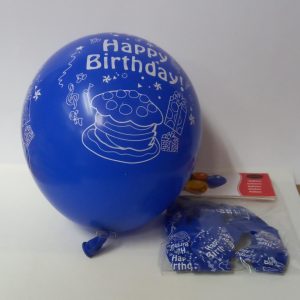 BALLOON BLUE H/B/DAY 12" 10PCS