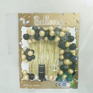 BALLOONS SET BLACK & GOLD MIX 100PC