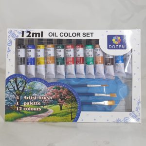 OIL COLOUR SET W/BRUSHES 17PCS