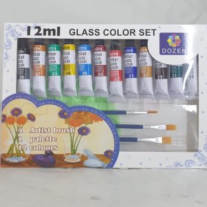 GLASS COLOUR SET W/BRUSHES 17PCS