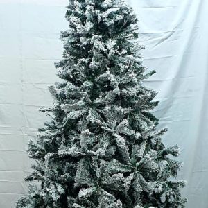 CHRISTMAS TREE GREEN W/WHITE SNOW 2.4MT