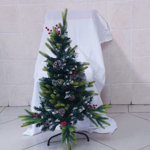 CHRISTMAS TREE GN W/CONIFER/BERRY/SN 90C