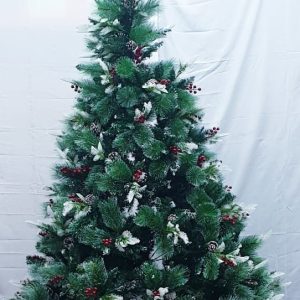 CHRISTMAS TREE GN W/CONIFER/BERRY/SN 2.4