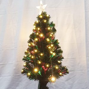 CHRISTMAS TREE GREEN W/F/OPTIC BULB 90CM