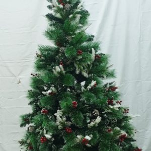 CHRISTMAS TREE GN WCONIFERS/BERRY/SN 1.8