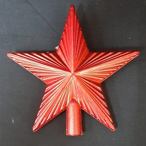 CRISTMAS DECO STAR RED 14.5X14CM
