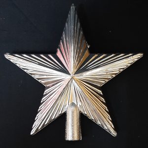 CHRISTMAS DECO STAR SILVER 14.5X14CM