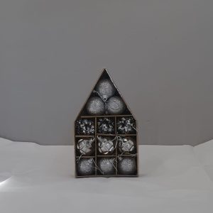 CHRISTMAS DECO BALLS SILVER 12 PCS
