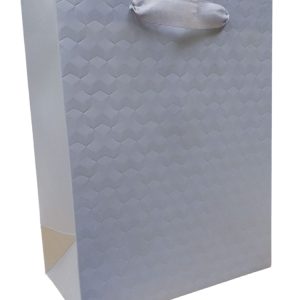 GIFTBAG GREY W/DESIGN 23X18X10CM