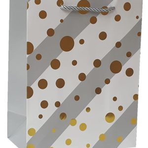 GIFTBAG GREY W/DESIGN 23X18X10CM