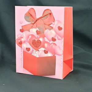 GIFTBAG PINK W/G/BOX/BOW 40X30X12CM
