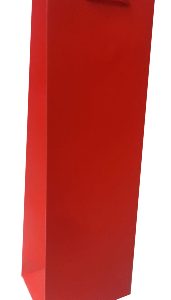 GIFTBAG BOTTLE RED 36X12X9CM