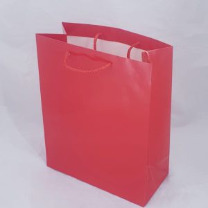 GIFTBAG RED GLOSS 32X26X12CM