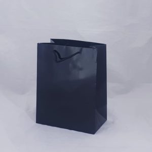 GIFTBAG BLACK GLOSS 23X18X10CM