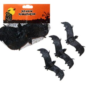 HALLOWEEN BATS 12.5X4.5CM 6PCS