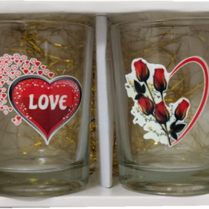 GLASSES 4OZ LOVE 2PCS IN BOX