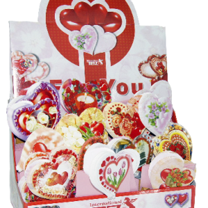 MINI HEART SHAPE CARDS RED BOX (144)