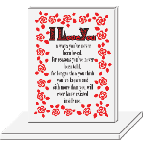PLAQUE GLASS FROSTED I LOVE YOU 7X11CM