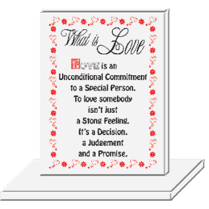 PLAQUE GLASS FROSTED WHAT IS LOVE