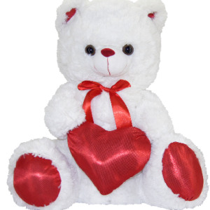 TEDDY BEAR W/HEART WHITE 34"