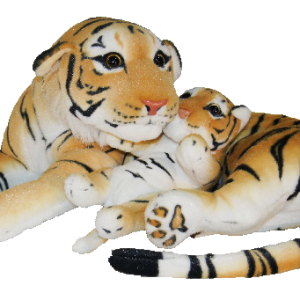 PLUSH BROWN TIGER W/BABY 45LX19HX76CML