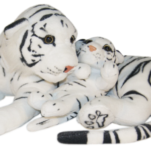 PLUSH WHITE TIGER W/BABY 45LX19HX76CML W