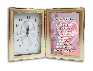 CLOCK & FRAME TWO HEARTS 1 LOVE 3.5X5"
