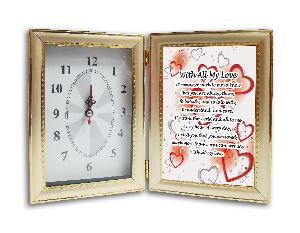 CLOCK & PHOTO I LOVE YOU W/ROSES 4"X6"