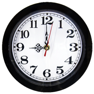 CLOCK ROUND RED 20CM DIA.