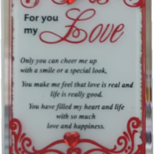 PLAQUE MIRROR FOR YOU MY LOVE 10X7.5CM