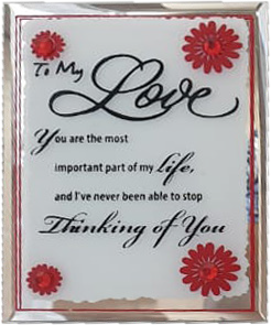 PLAQUE MIRROR  TO MY LOVE 10X7.5CM