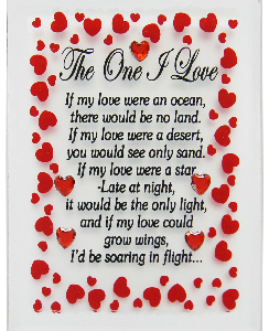 PLAQUE MIRROR THE ONE I LOVE 10X7.5CM