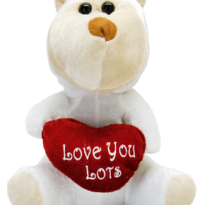 TEDDY WHITE MONKEY W/HEART 19CM