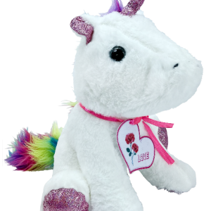 UNICORN PLUSH   WT/PINK 32CM