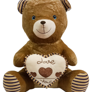 TEDDY BROWN W/BEIGE HEART I LOVE YOU