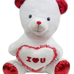 TEDDY WHITE W/RED/WHITE HEART I LOVE YOU