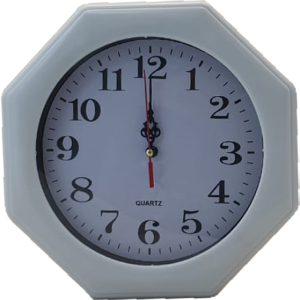 CLOCK HEXAGONALWHITE 23CM