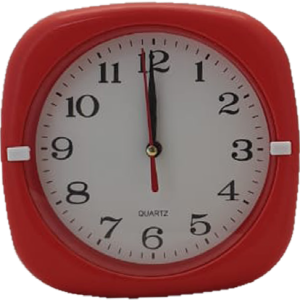 CLOCK SQUARE RED/WHITE STRAWBERRY 16CMCM