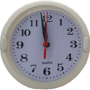 CLOCK ROUND WHITE/FLORAL 15CM