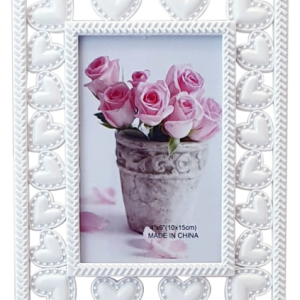 FRAME LOVE WHITE W/HEARTS 22X17CM