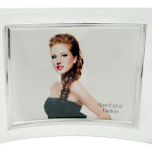 FRAME PHOTO SILVER CURVED 2.5*3.5"
