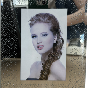FRAME GLASS MIRROR SILVER GLITTER 10X15C