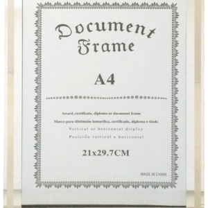 FRAME GLASS A4 DOCUMENT SILVER 29.7X21CM