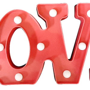 LIGHT LOVE LIGHT RED W/WHITE  45.2X17.5C