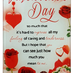 PLAQUE GLASS VALENTINE DAY 17X10CM