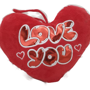 PILLOW " LOVE YOU" HEART RED 15CM